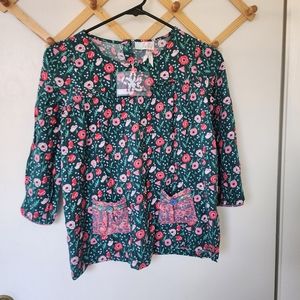 435 Matilda Jane size 12 floral top with pockets New with tags